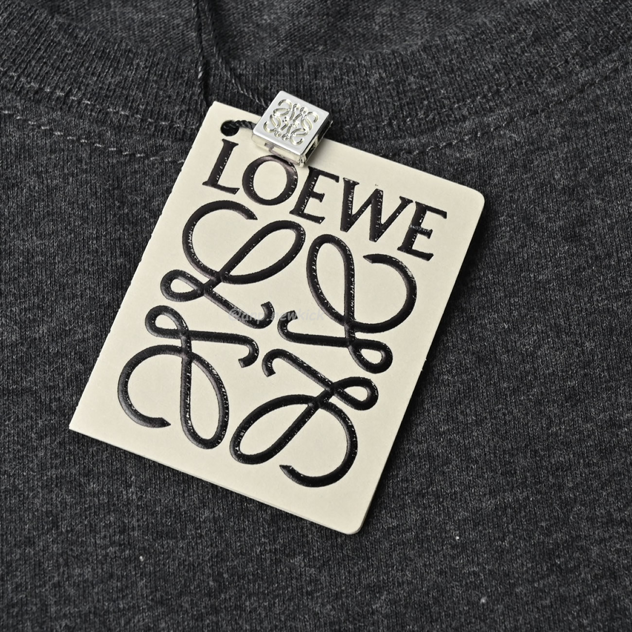 Loewe 24ss Two Tone Embroidered Logo Dark Gray Short Sleeved T Shirt (7) - newkick.org
